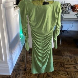 Roberto Cavalli (Class) olive green dress gold snake zipper limited edition